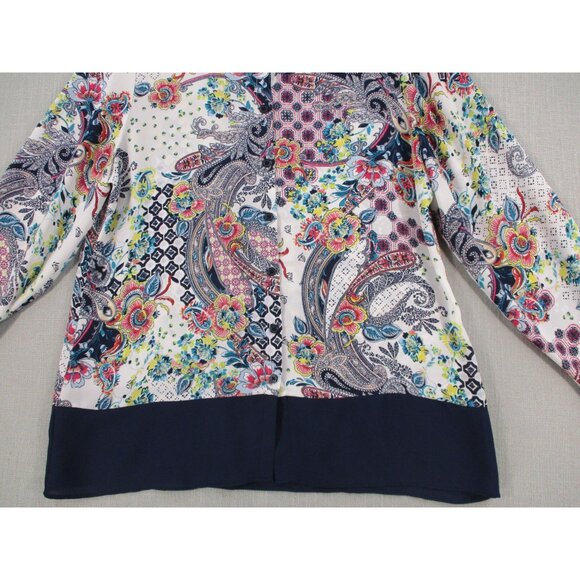 Chicos Paisley Floral Tank Top Blouse Sleeveless Printed Stretch Size 1 - Picture 11 of 16